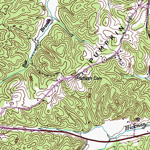 Topographic Map of Fitzhugh Cemetery, TN