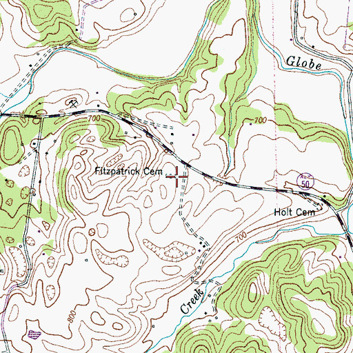 Topographic Map of Fitzpatrick Cemetery, TN