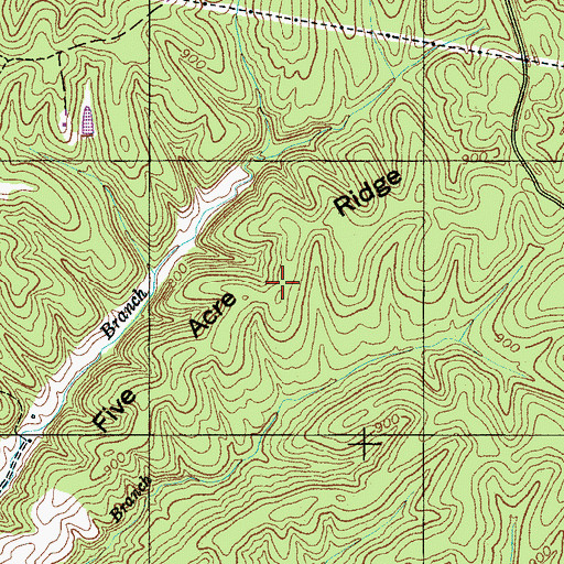 Topographic Map of Five Acre Ridge, TN