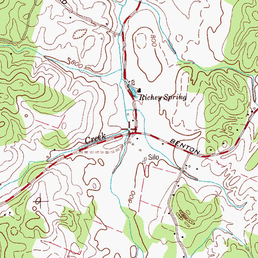 Topographic Map of Five Mile Branch, TN