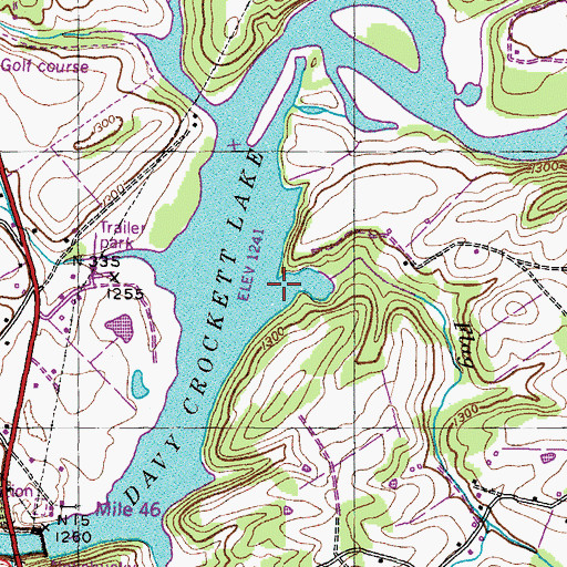 Topographic Map of Flag Branch, TN