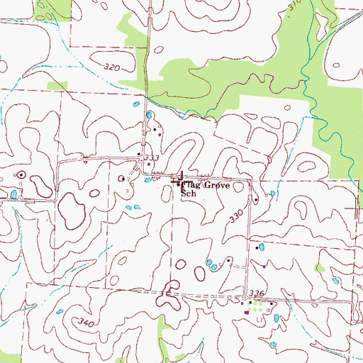 Topographic Map of Flag Grove School, TN