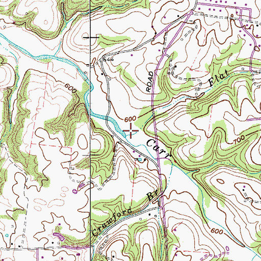Topographic Map of Flat Branch, TN