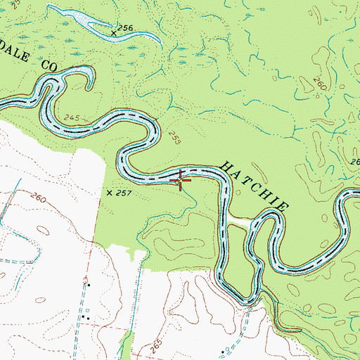 Topographic Map of Flat Creek, TN