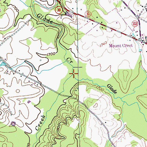 Topographic Map of Flat Creek, TN