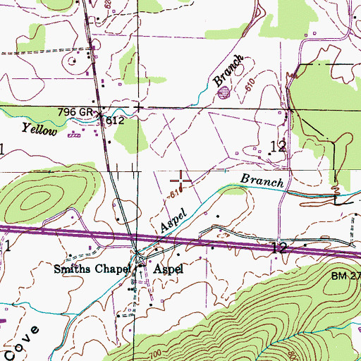 Topographic Map of Vernon Cove, AL