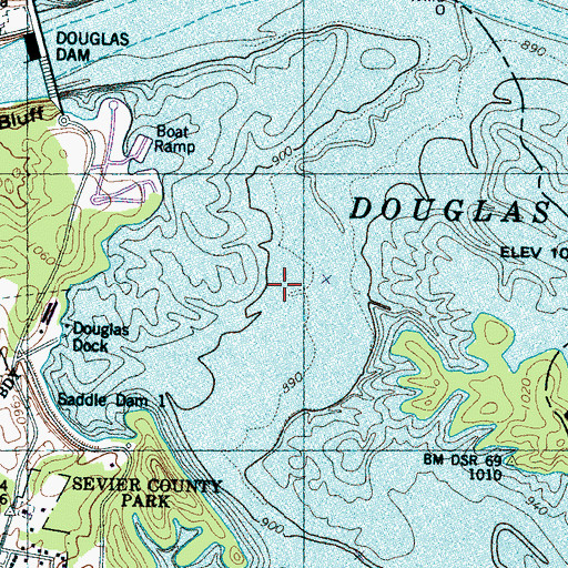 Topographic Map of Flat Creek, TN