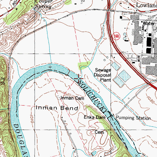 Topographic Map of Flat Creek, TN