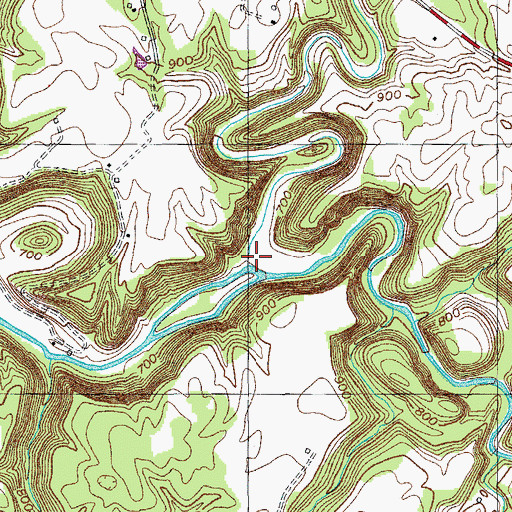 Topographic Map of Flat Creek, TN