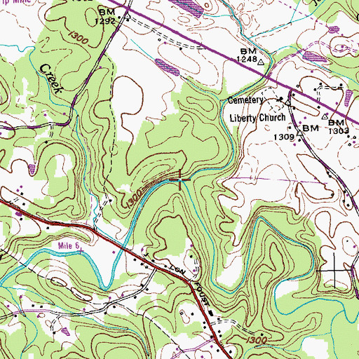 Topographic Map of Flat Fork, TN