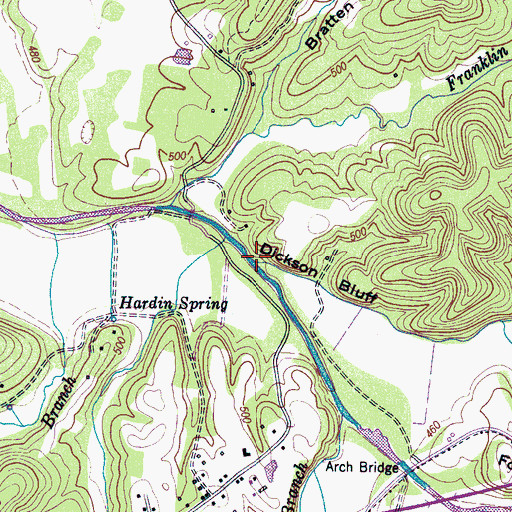 Topographic Map of Flat Gap Creek, TN