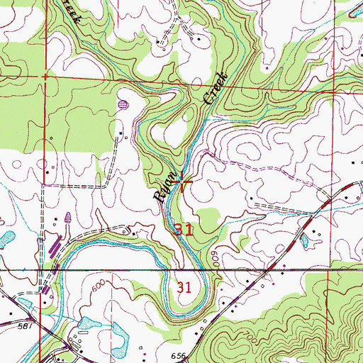 Topographic Map of Vest Creek, AL
