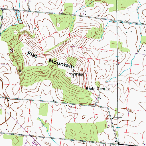 Topographic Map of Flat Mountain, TN