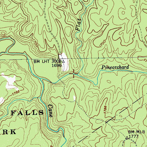 Topographic Map of Flat Rock Branch, TN