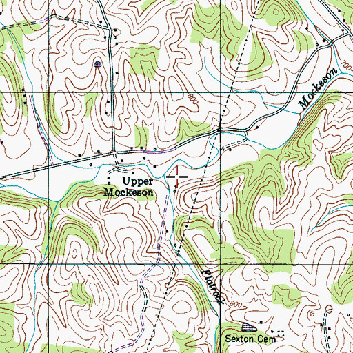 Topographic Map of Flatrock Branch, TN