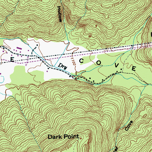Topographic Map of Flatrock Branch, TN