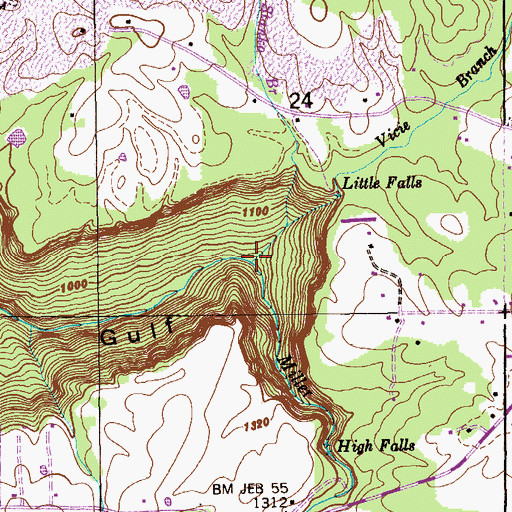Topographic Map of Vicie Branch, AL
