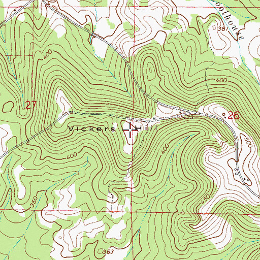 Topographic Map of Vickers Hill, AL
