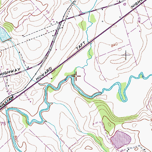 Topographic Map of Flatwood Branch, TN