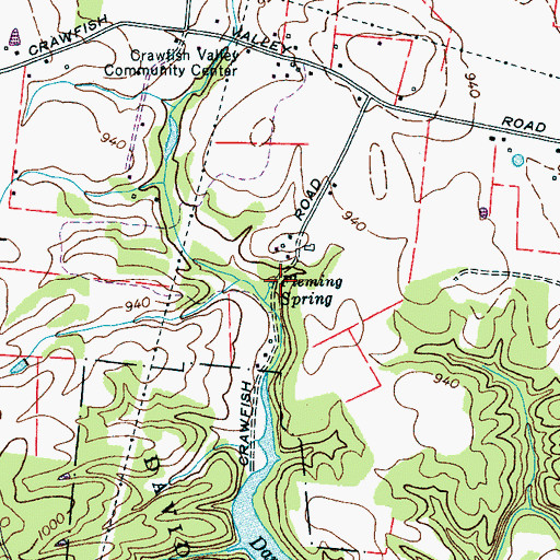 Topographic Map of Fleming Spring, TN