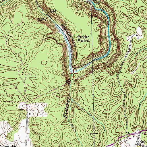 Topographic Map of Fletcher Branch, TN