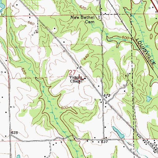 Topographic Map of Victory Chapel, AL
