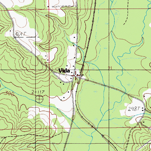 Topographic Map of Vida, AL