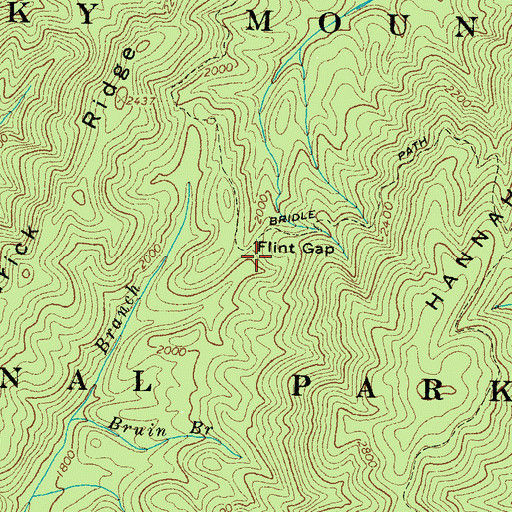 Topographic Map of Flint Gap, TN