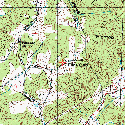 Topographic Map of Flint Gap, TN