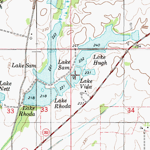 Topographic Map of Lake Vida, AL
