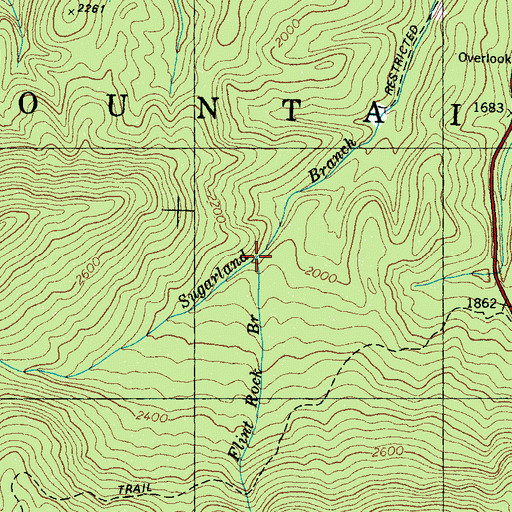 Topographic Map of Flint Rock Branch, TN
