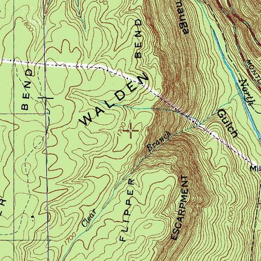 Topographic Map of Flipper Bend, TN
