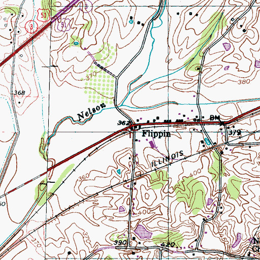 Topographic Map of Flippin, TN