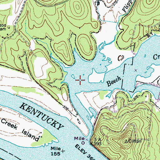 Topographic Map of Flippo Branch, TN