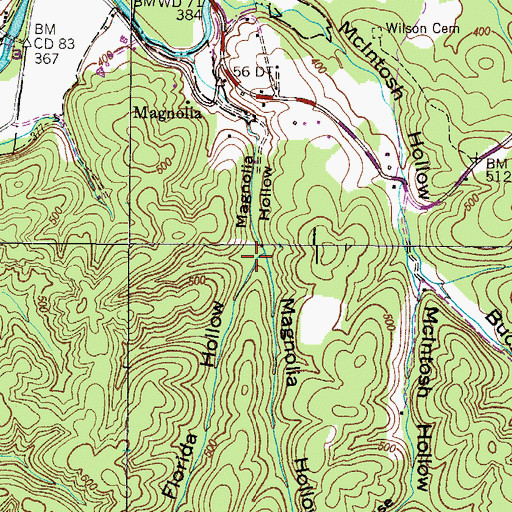 Topographic Map of Florida Hollow, TN