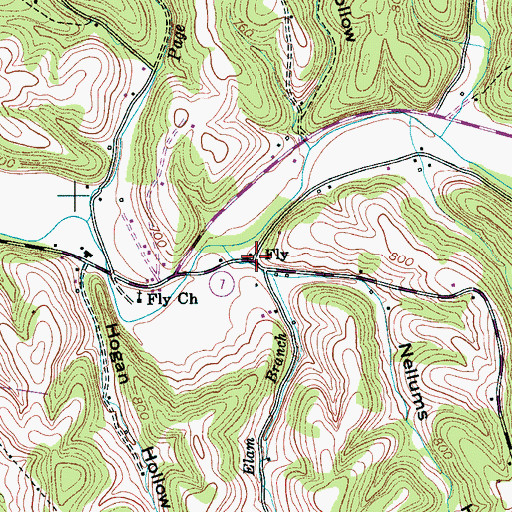 Topographic Map of Fly, TN