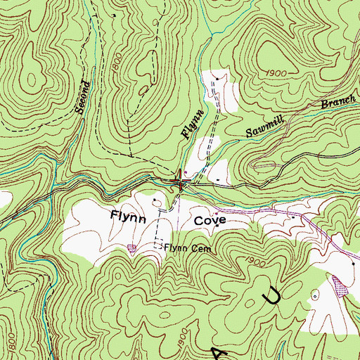 Topographic Map of Flynn Creek, TN
