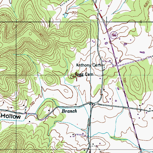Topographic Map of Fogg Cemetery, TN