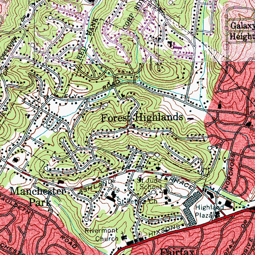 Topographic Map of Forest Highlands, TN