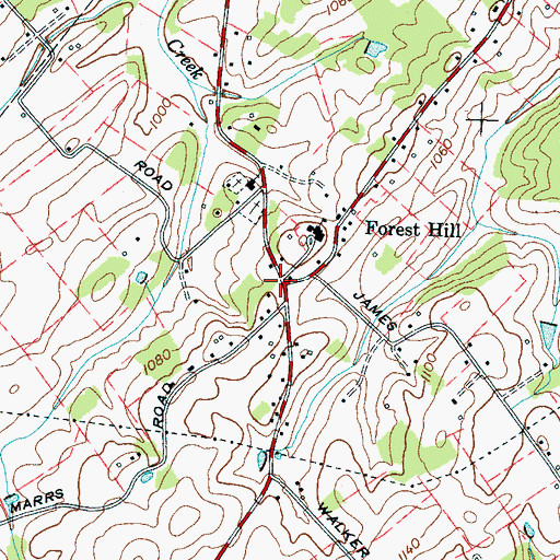 Topographic Map of Forest Hill, TN