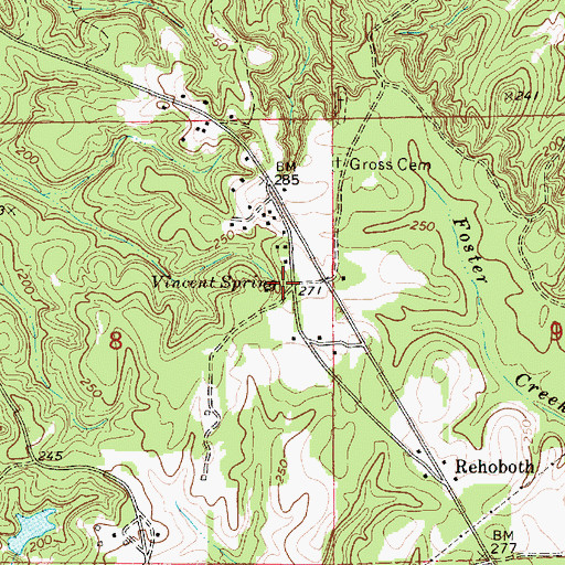 Topographic Map of Vincent Spring, AL