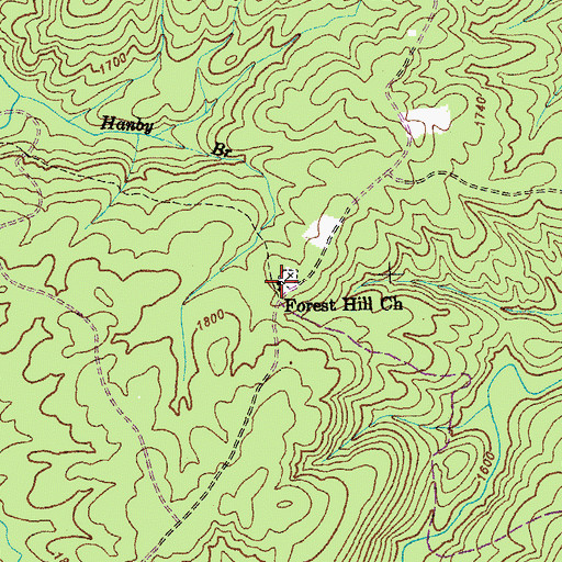 Topographic Map of Forest Hill Church, TN