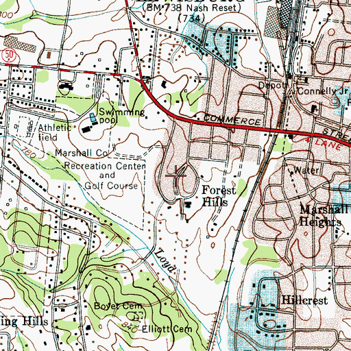 Topographic Map of Forest Hills, TN