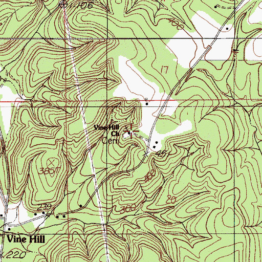 Topographic Map of Vine Hill Church, AL