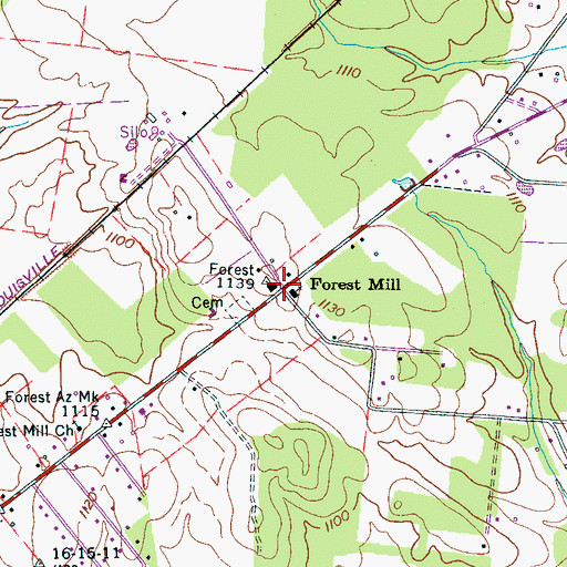 Topographic Map of Forest Mill, TN