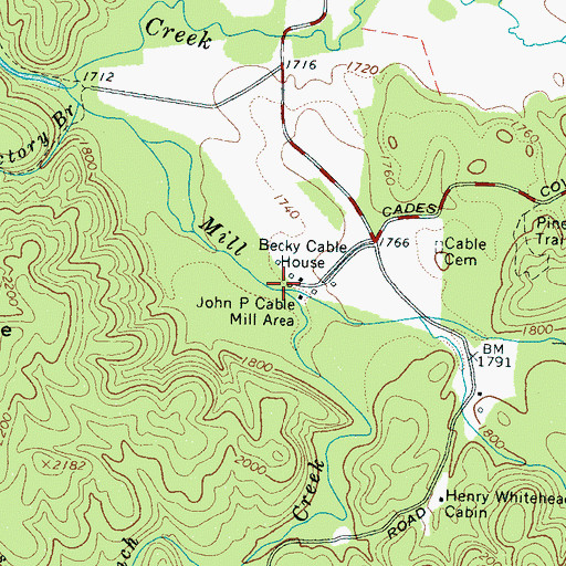 Topographic Map of Forge Creek, TN