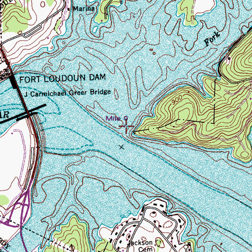 Topographic Map of Fork Creek, TN