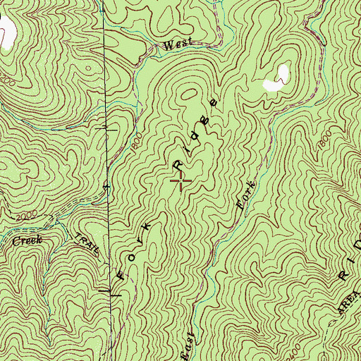 Topographic Map of Fork Ridge, TN