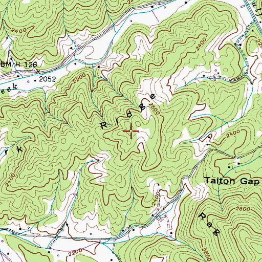 Topographic Map of Fork Ridge, TN