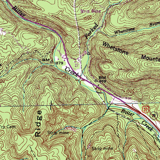 Topographic Map of Forked Creek, TN